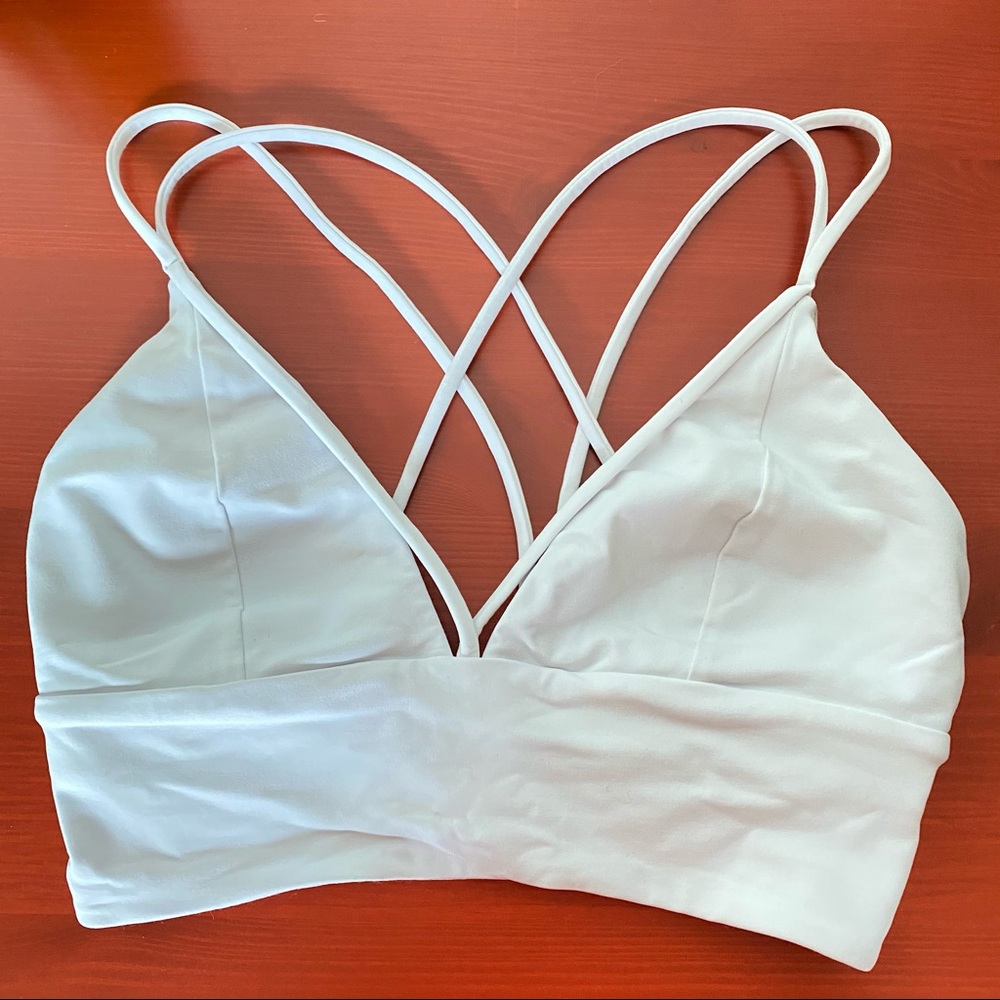 Lululemon: White Strappy Sports Bra